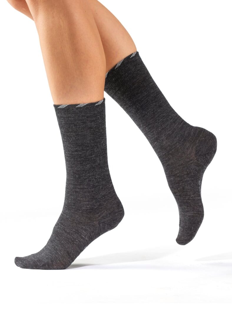 Lammwoll-Socken 2 Paar Anthrazit