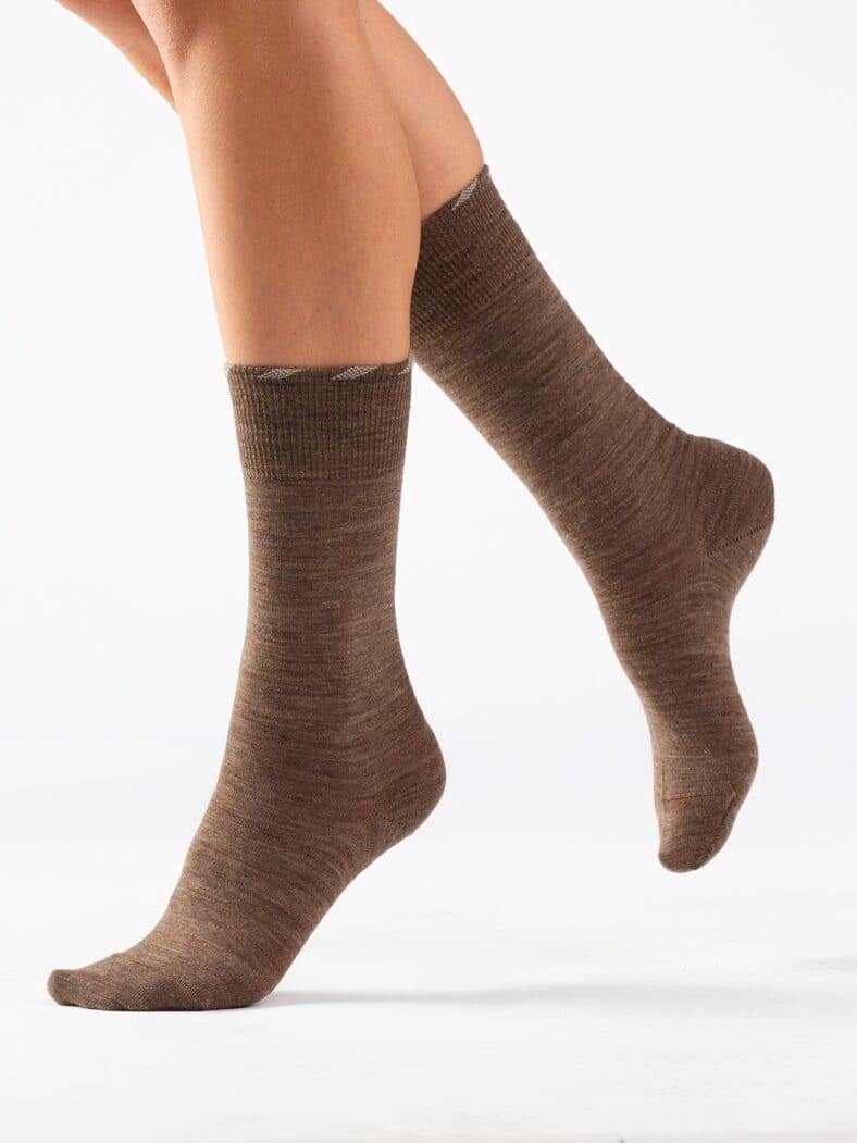 Lammwoll-Socken 2 Paar Taupe