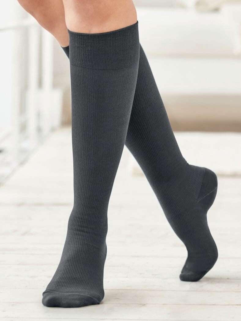 Baumwoll-Stützstrumpf 2 Paar Anthrazit