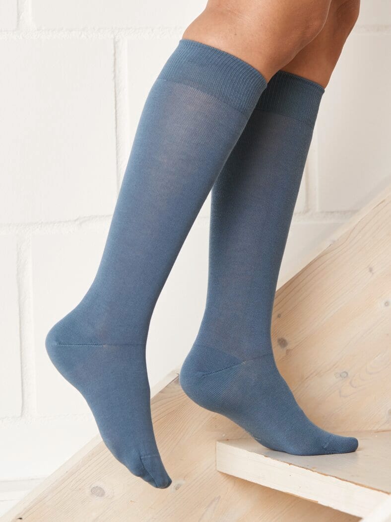 Baumwoll-Stützstrumpf 2 Paar Jeansblau