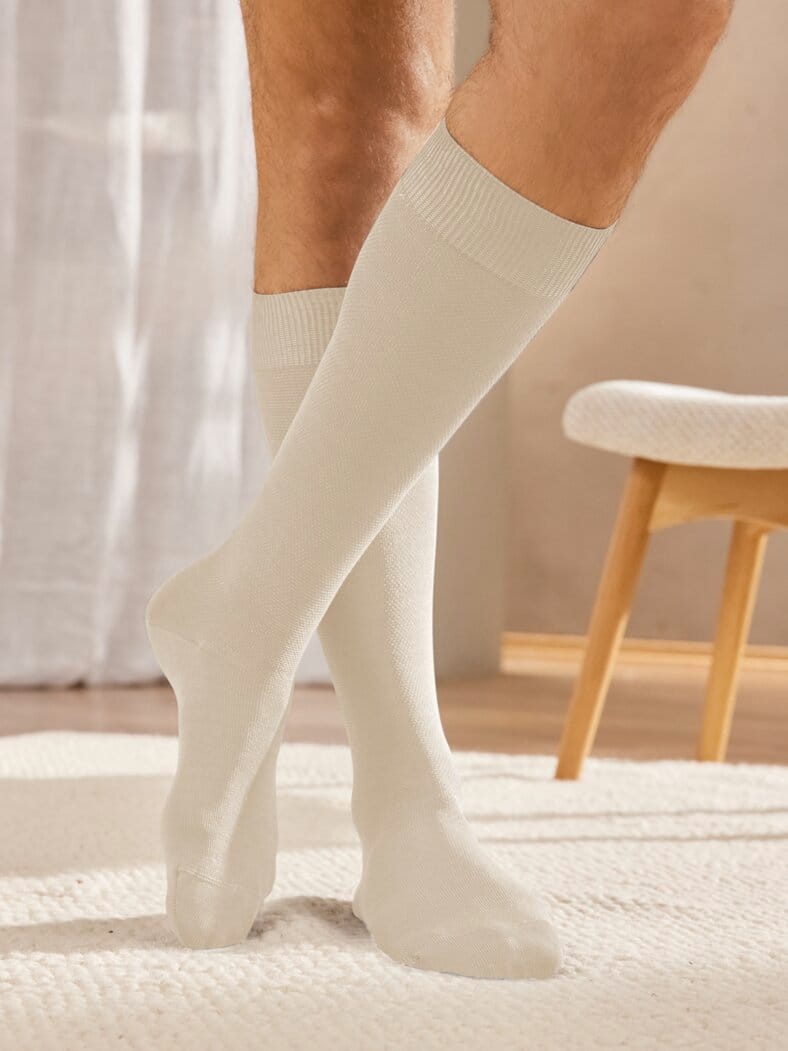 Pique-Stützstrümpfe 2 Paar Natur