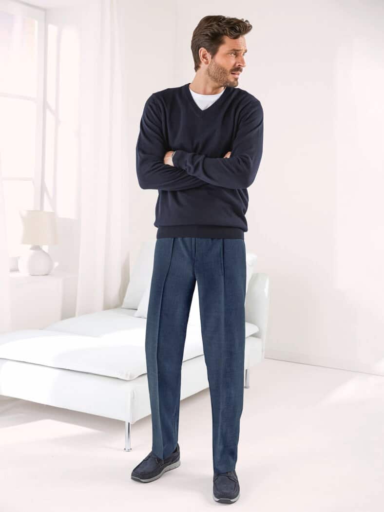 Fleckschutz-Hose Knitterarm Marine