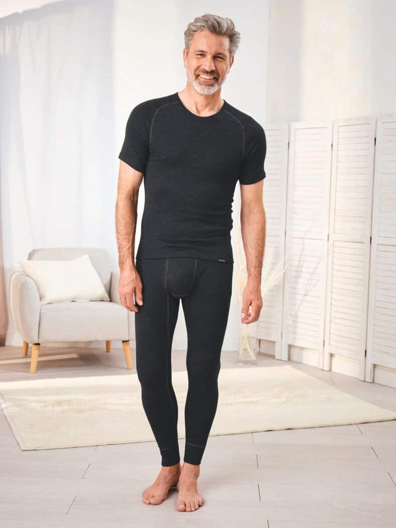 Baumwoll-Thermo Unterhemd Anthrazit mel.