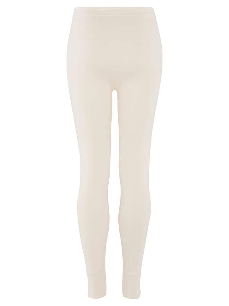 Baumwoll-Angora-Unterhose Lang Wollweiß