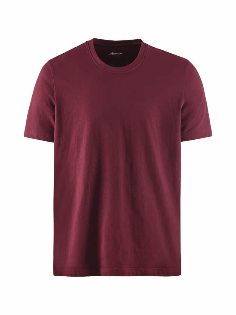 Halbarm-Shirt Baumwolle Burgund
