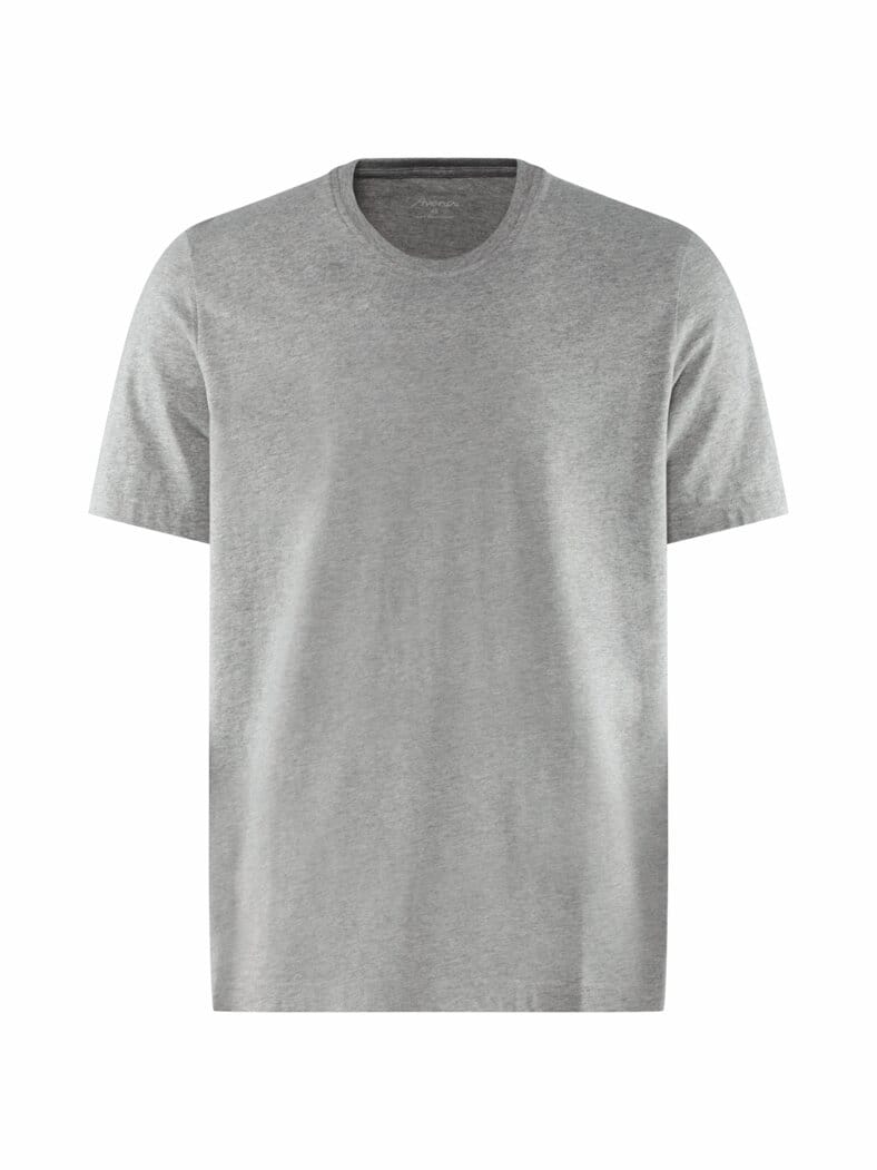 Halbarm-Shirt Baumwolle Mittelgrau