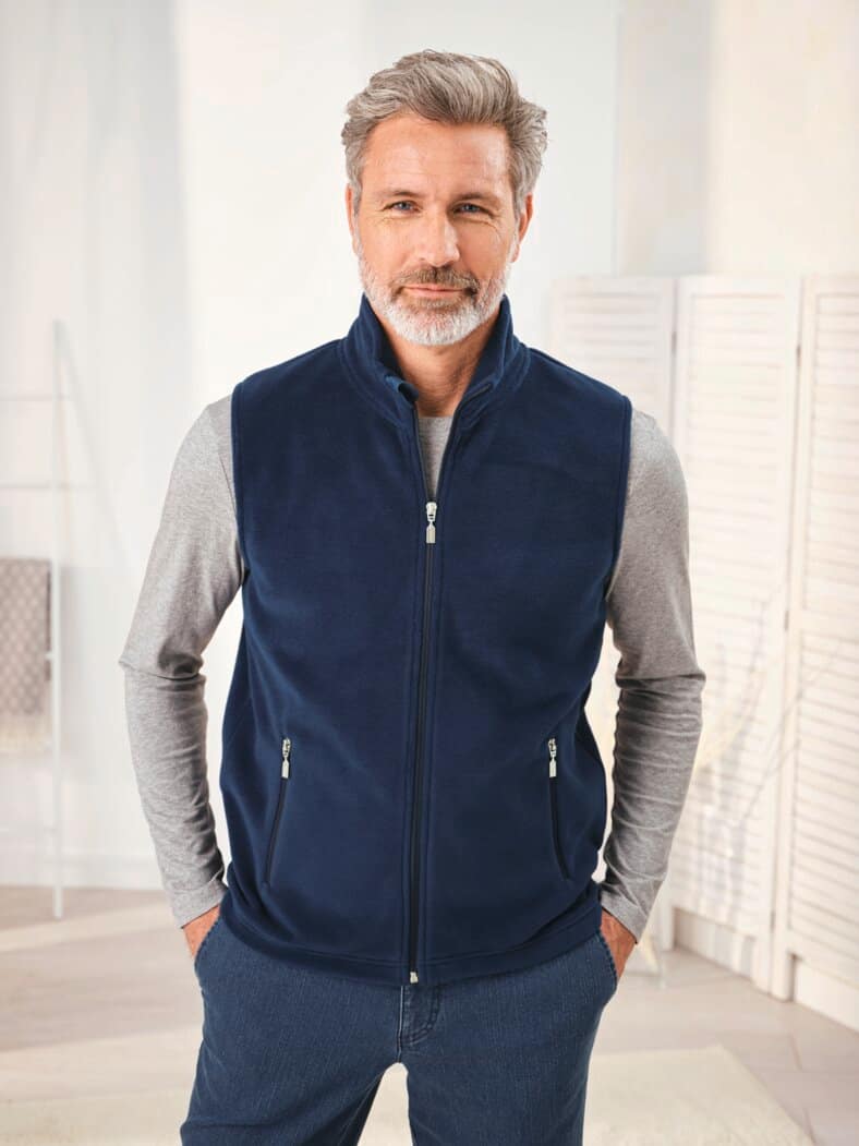 Stehkragen Fleeceweste Marine