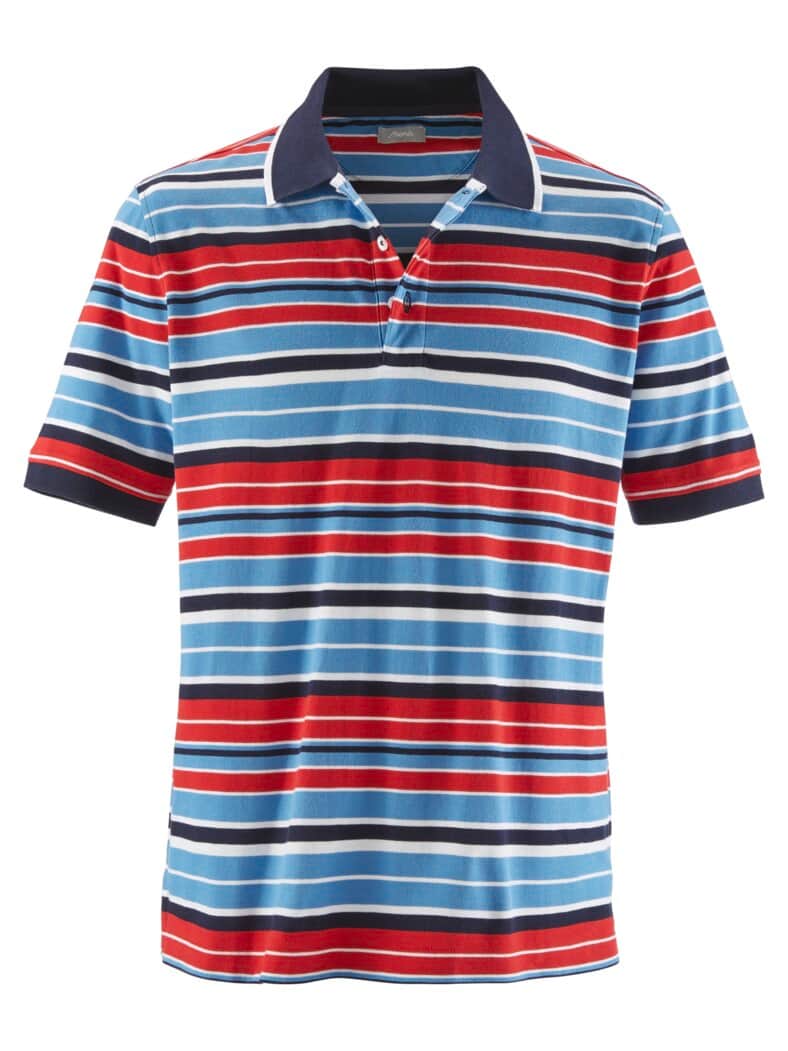 Poloshirt Bio-Baumwolle Hellblau gestr.