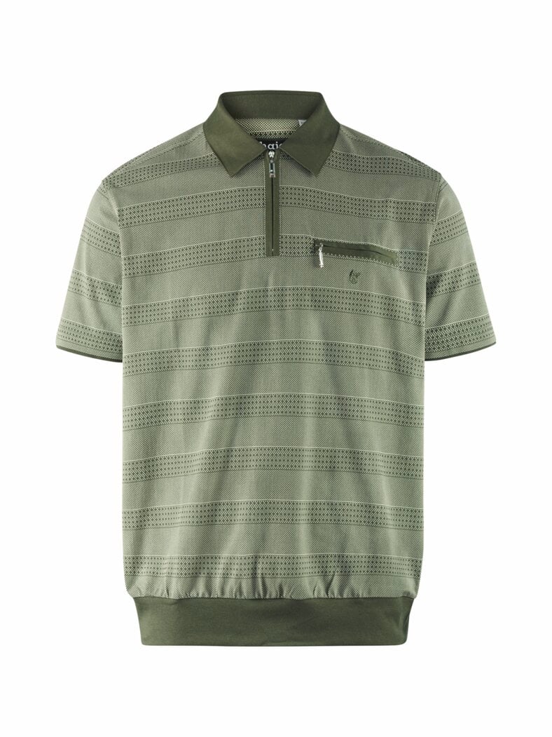 Strick-Poloshirt Olive