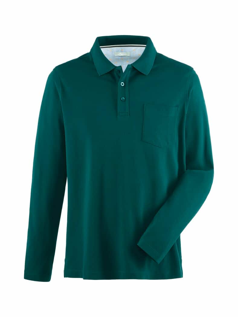 Langarm Polo Pima Cotton Dunkelgrün