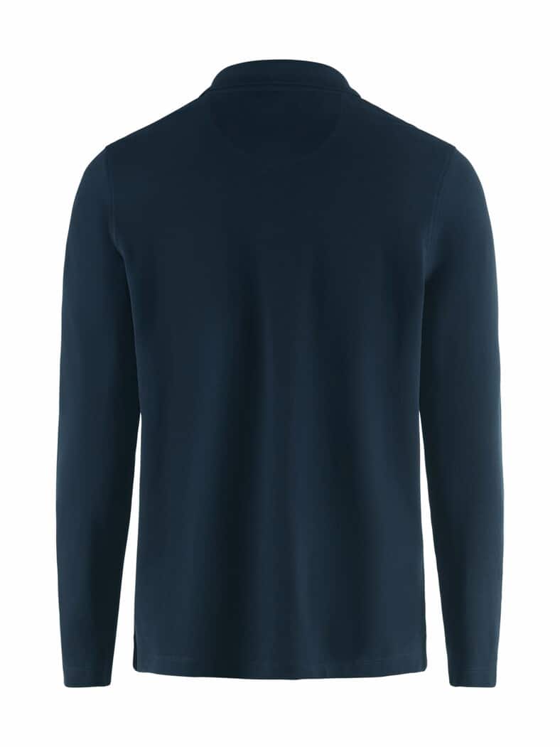 Langarm Polo Pima Cotton Marine