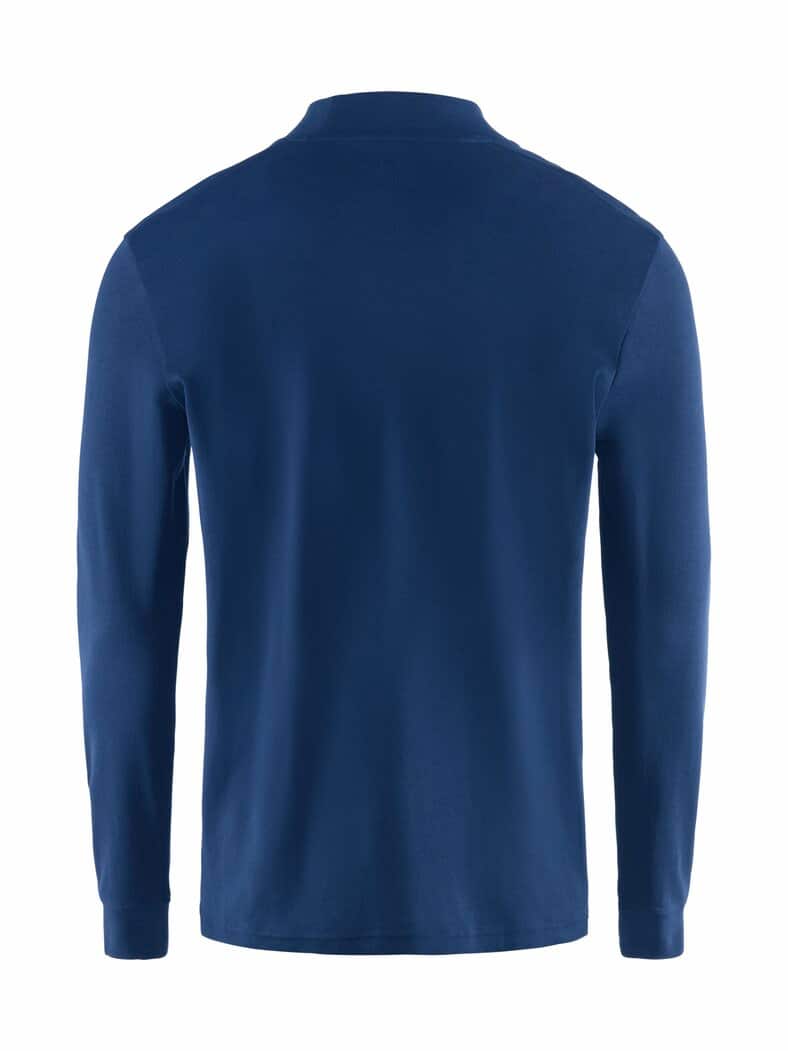 Langarm Shirt Stehkragen Royalblau