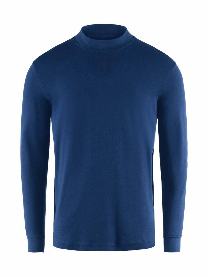 Langarm Shirt Stehkragen Royalblau