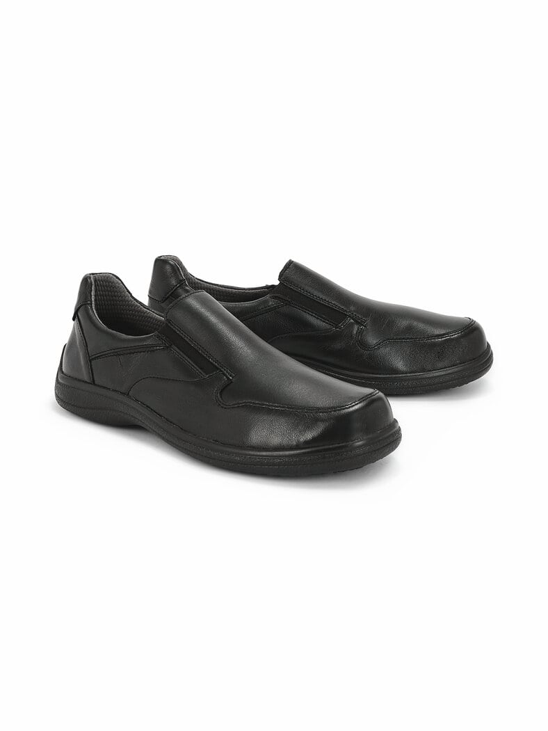 Hallux Leder Slipper Schwarz