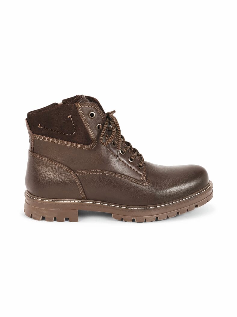RV-Schnür Bootie Lammfell Braun