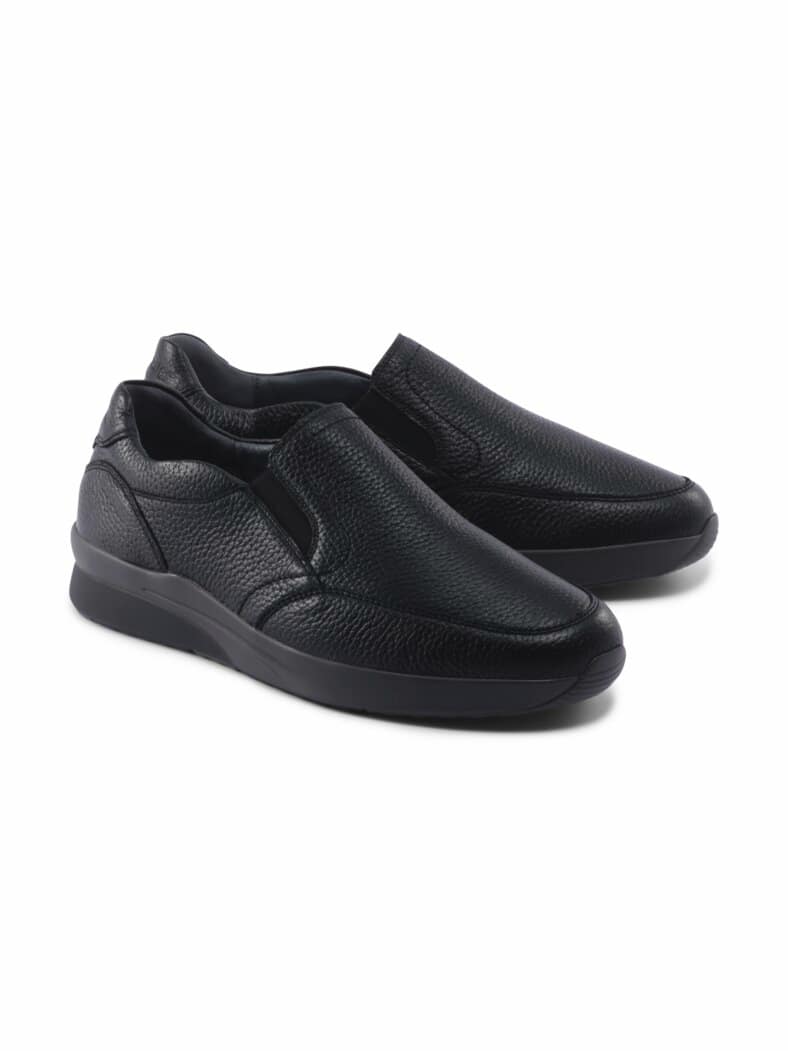 Waldläufer Hirschleder Slipper Schwarz