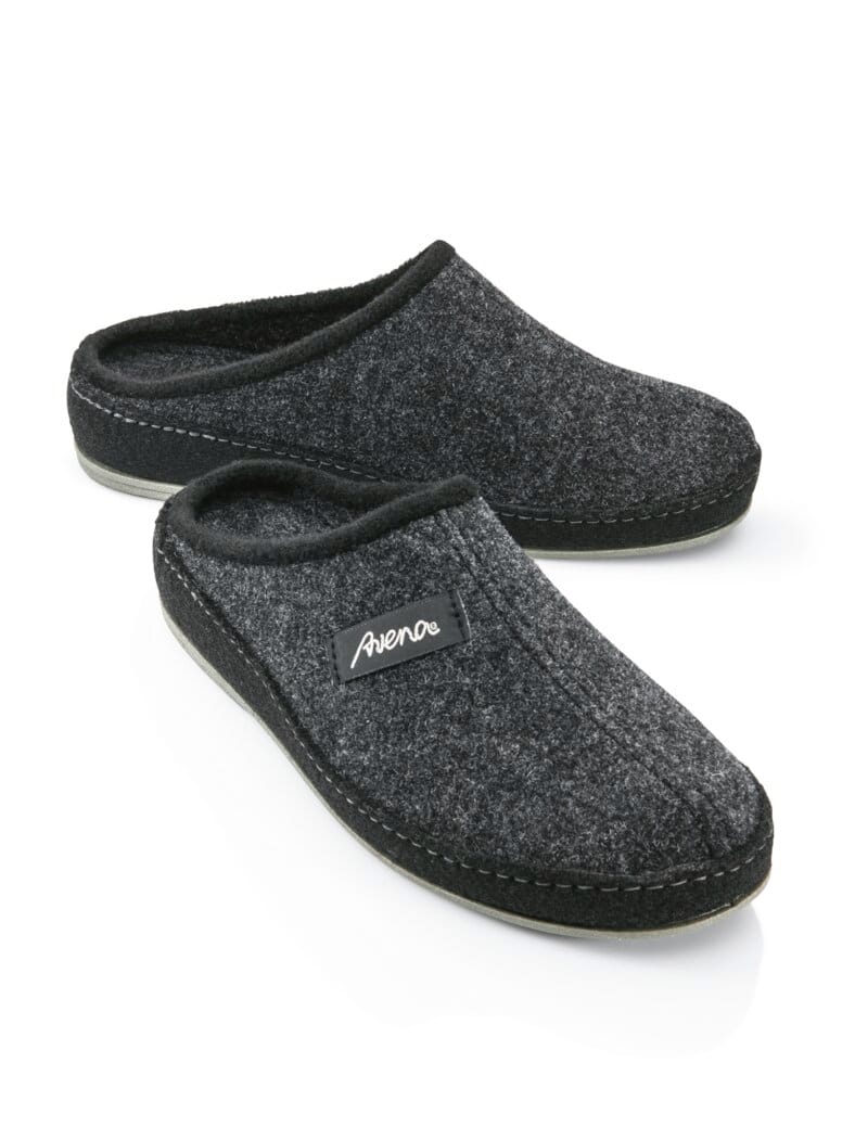 Wollfilz-Pantolette Anthrazit