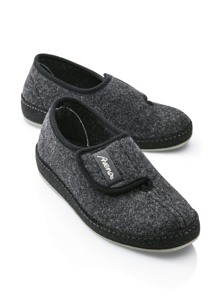 Wollfilz-Klettslipper Anthrazit