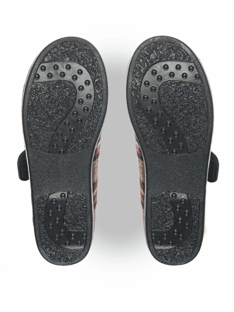 Klett-Hausschuh Thermo Braun kariert