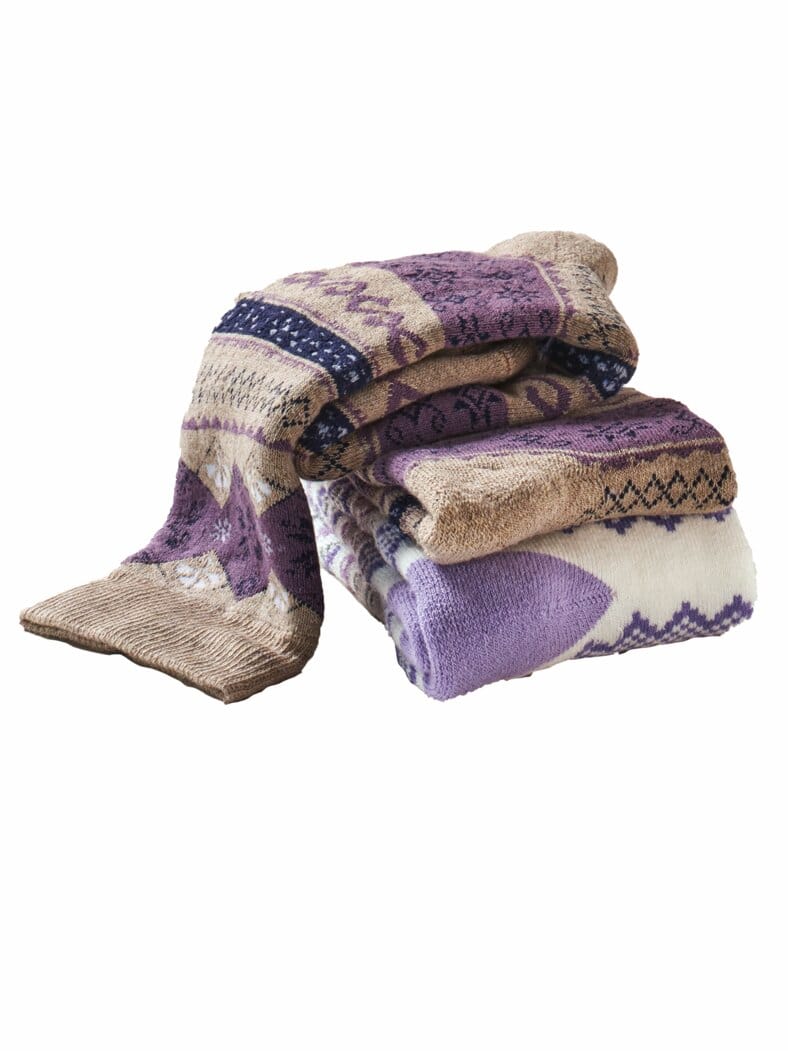 Thermo-Vollfrottee-Socken 2 Paar flieder,beige