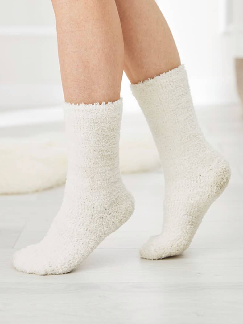 Kuschelsocken 2 Paar Ecru