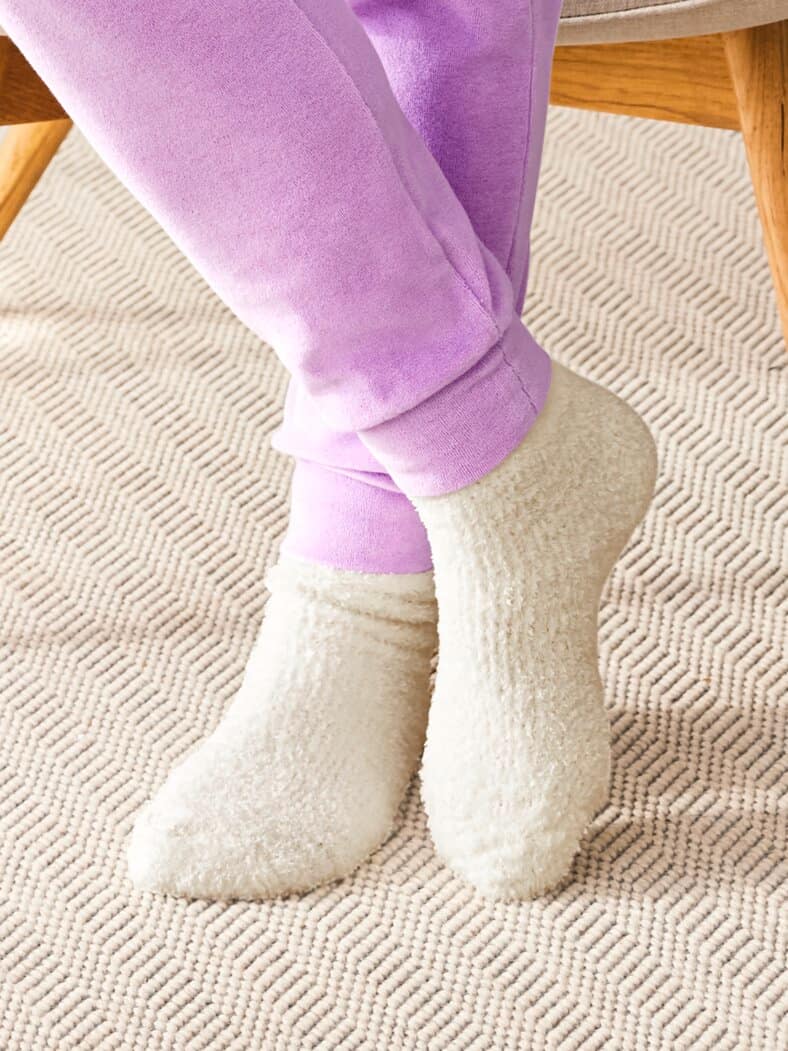 Kuschelsocken 2 Paar Ecru