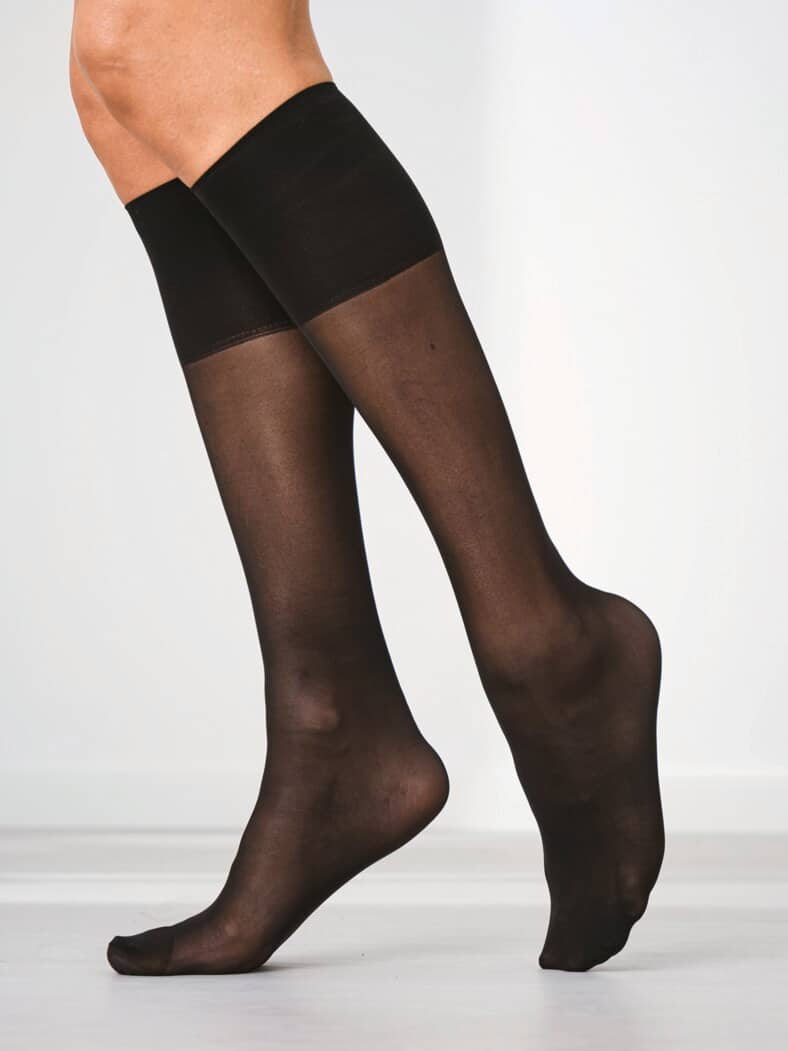 Leicht-Stütz-Strümpfe 40 DEN 2 Paar Schwarz