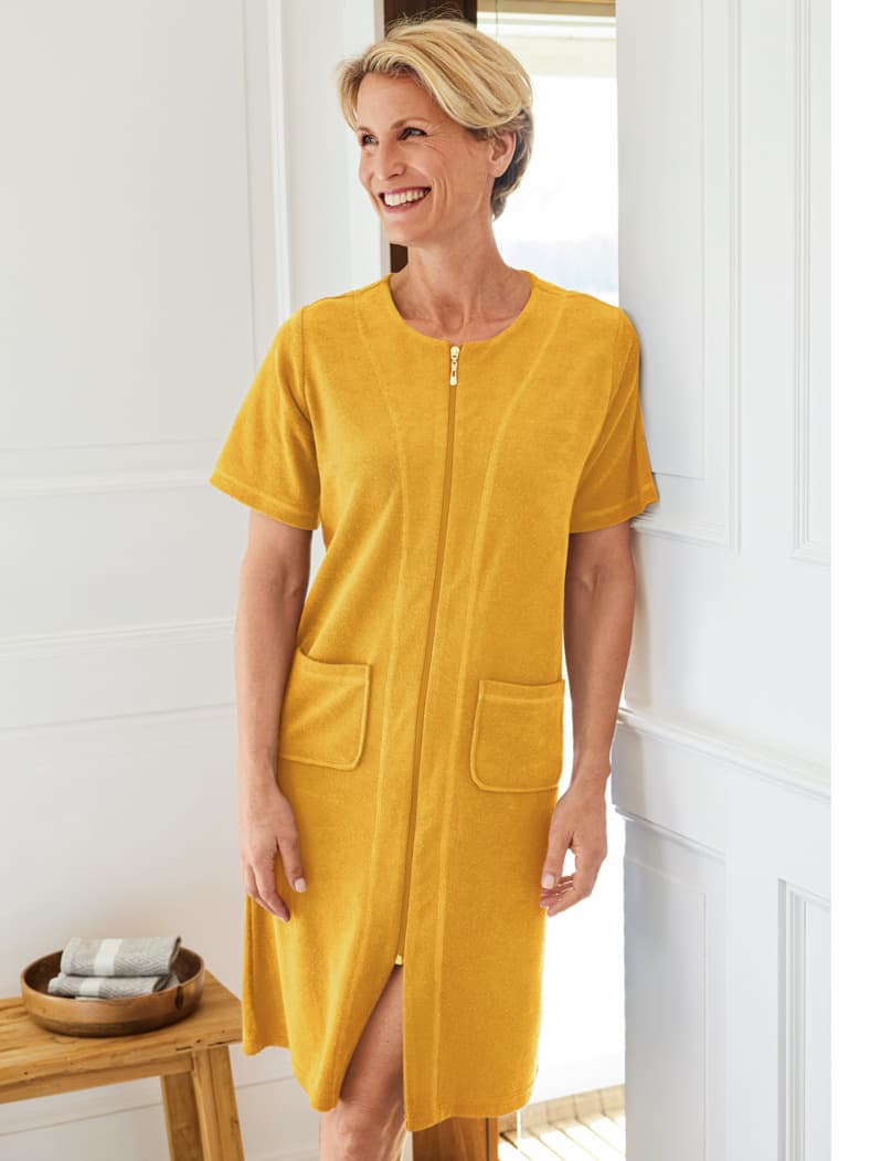 Frottee-Hauskleid Reißverschluss Mango