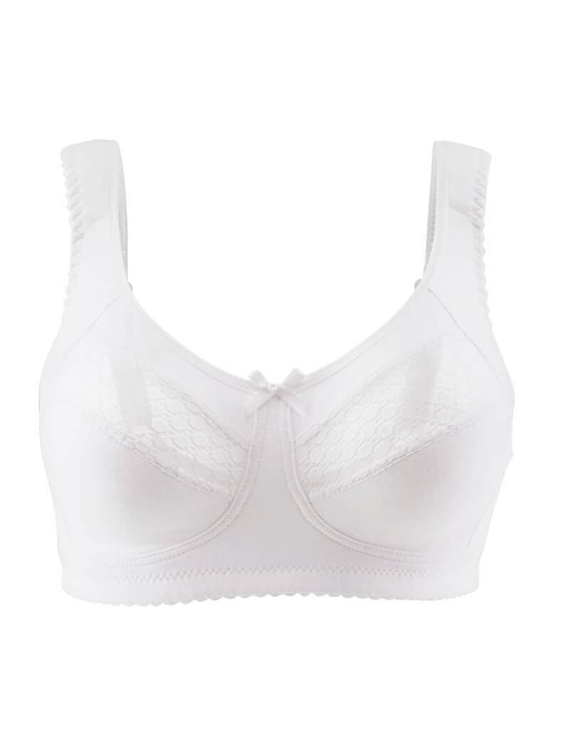 Baumwoll-BH Komfort Plus Weiß gemustert