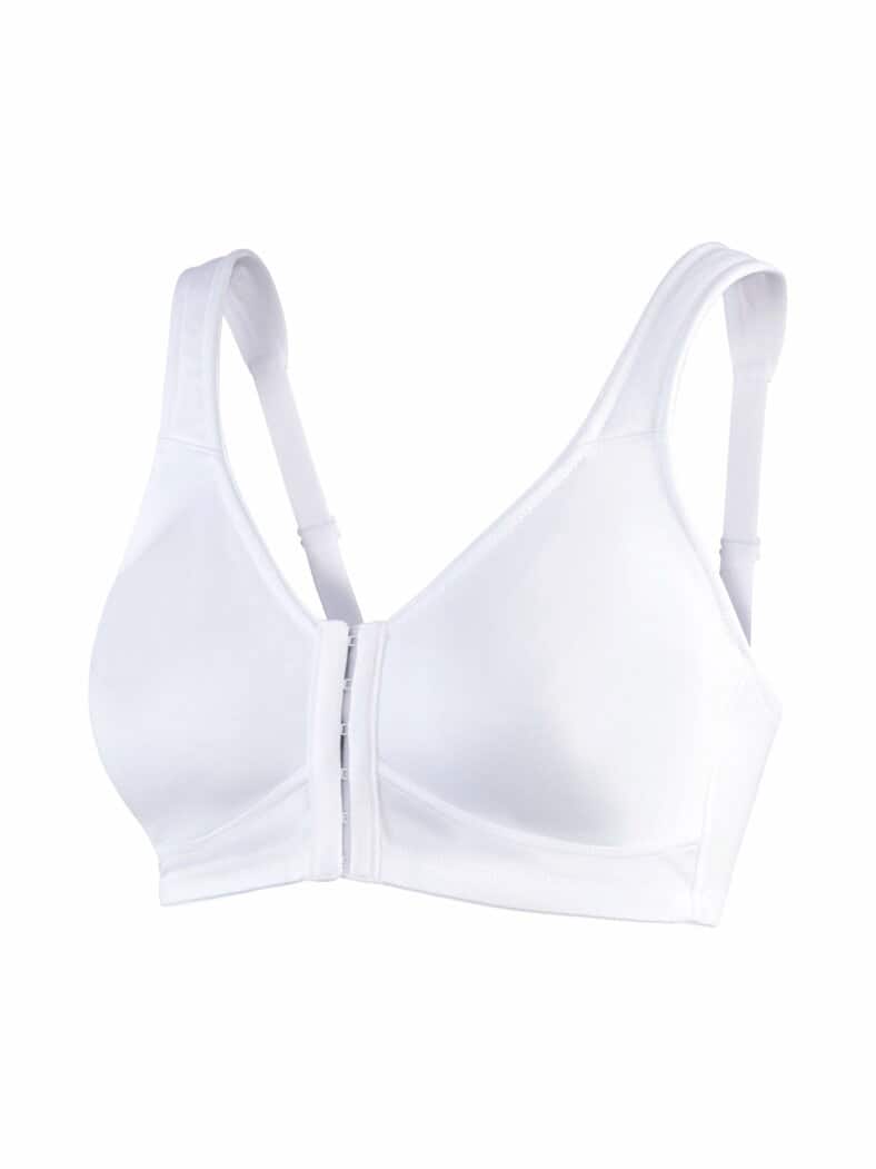 Vorderverschluss-BH Seidenglanz Weiß