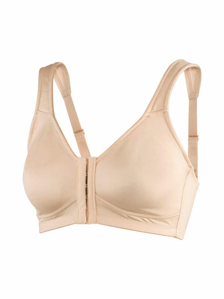 Vorderverschluss-BH Seidenglanz Puder