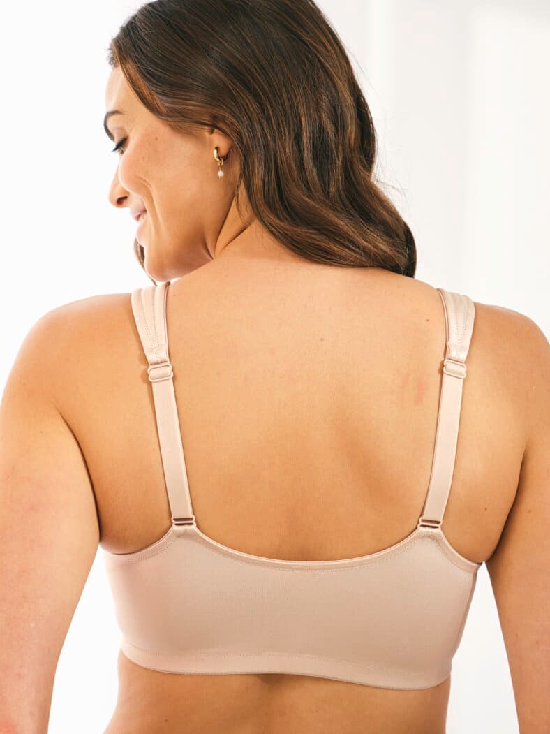 Vorderverschluss-BH Seidenglanz Puder