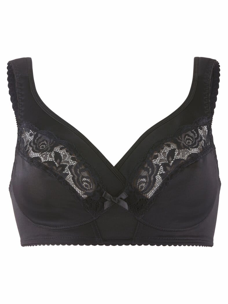 Softpolster-BH Stütz-Kreuz Schwarz