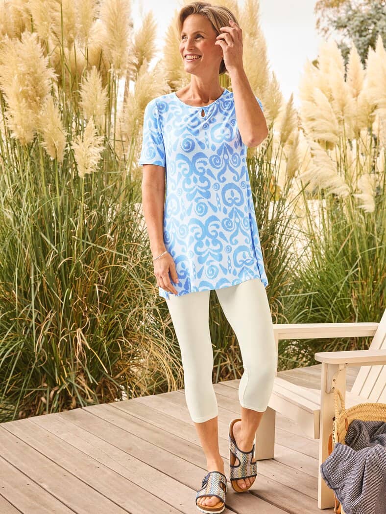 3/4 Stretch-Leggings Weiß