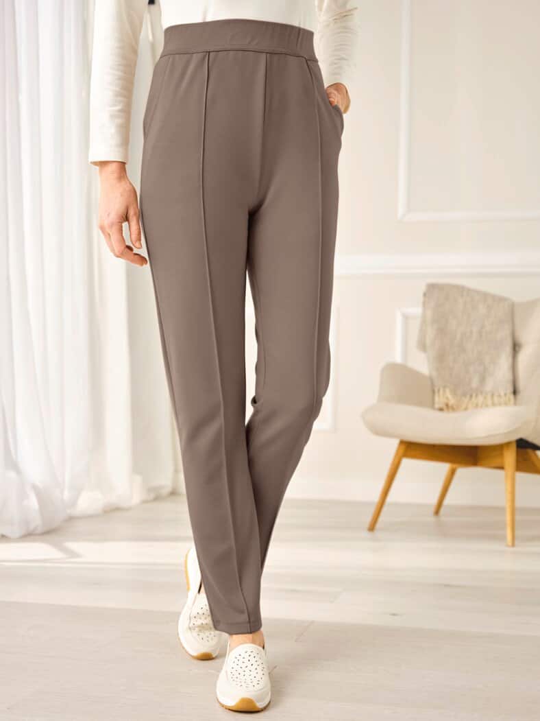 Jersey-Hose Relaxed-Fit Beige