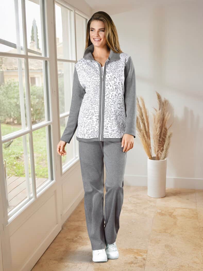 Fühl-Dich-wohl-Hausanzug Grau meliert