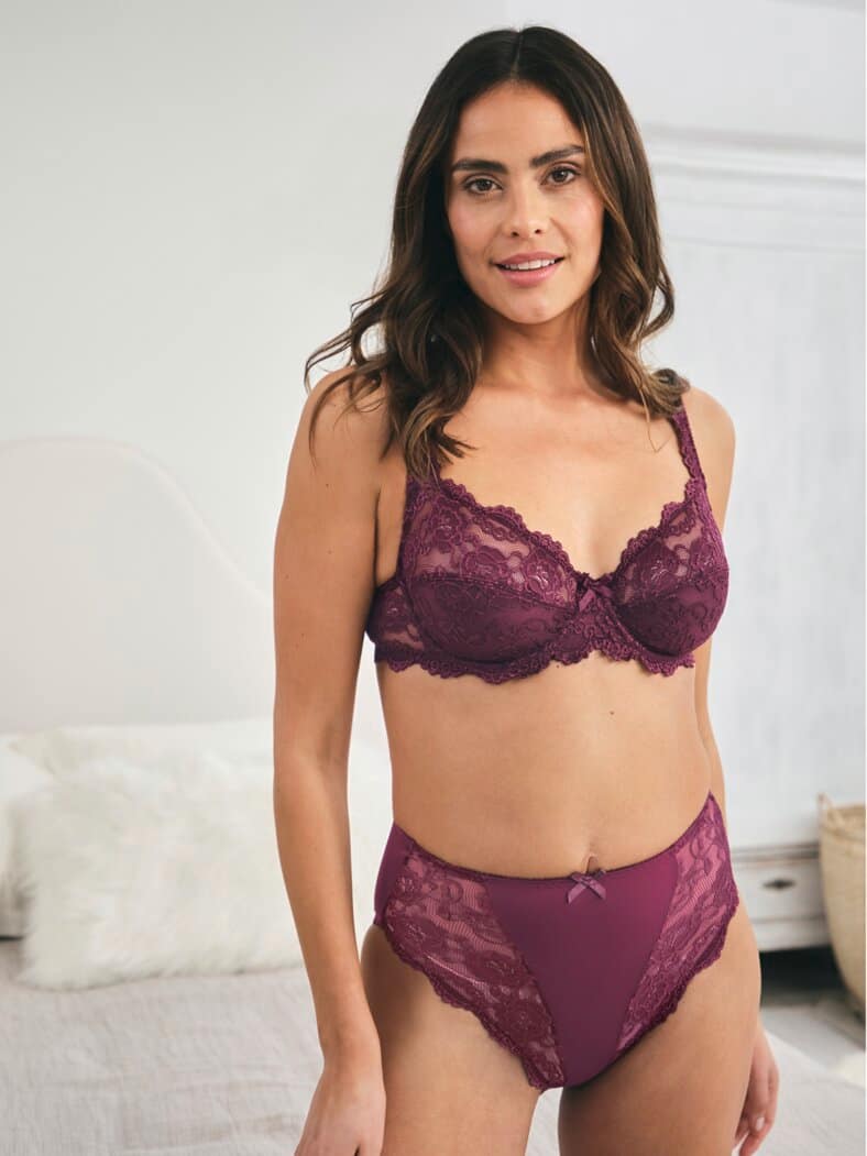 Bügel-BH mit Spitze Aubergine