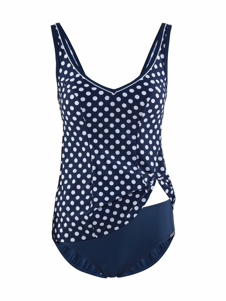 Form-Tankini Pünktchen Marine/Weiß
