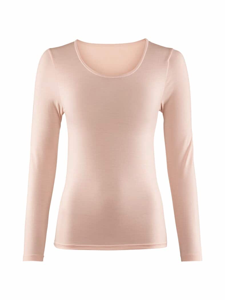 Edel-Shirt Wolle-Tencel Puder