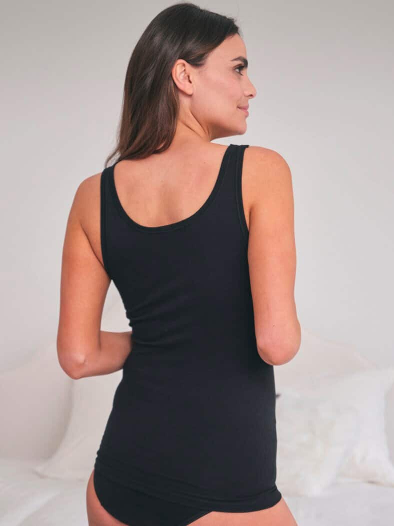 Bio-Baumwoll-Unterhemd Schwarz