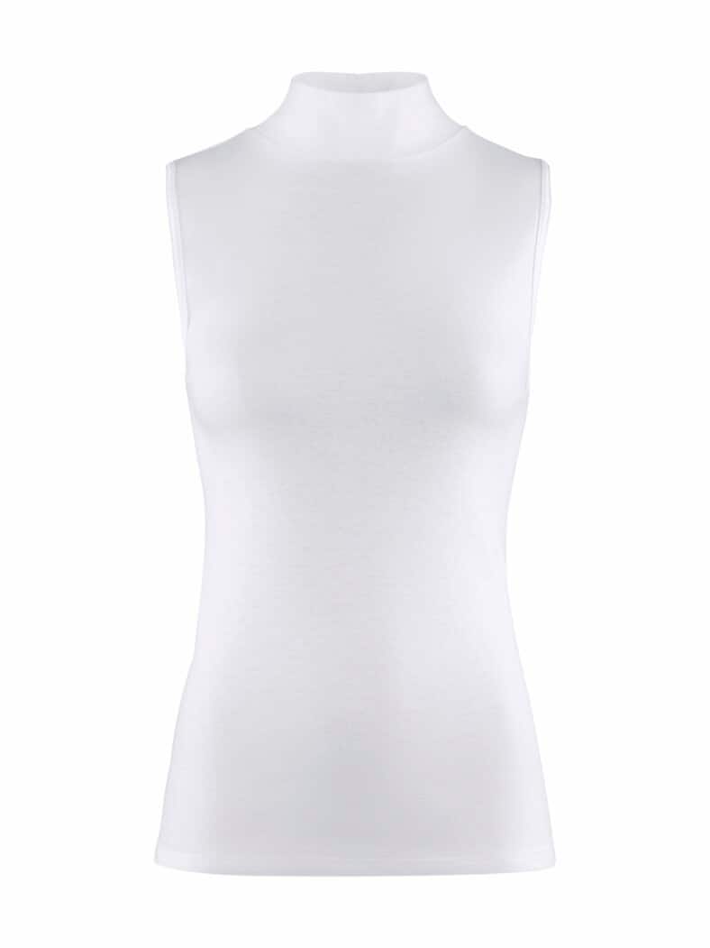 Bio-Baumwoll-Unterhemden Stehkragen Weiß