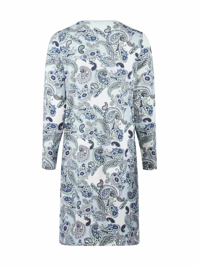 Baumwoll-Nachthemd Paisley Hellblau gemustert