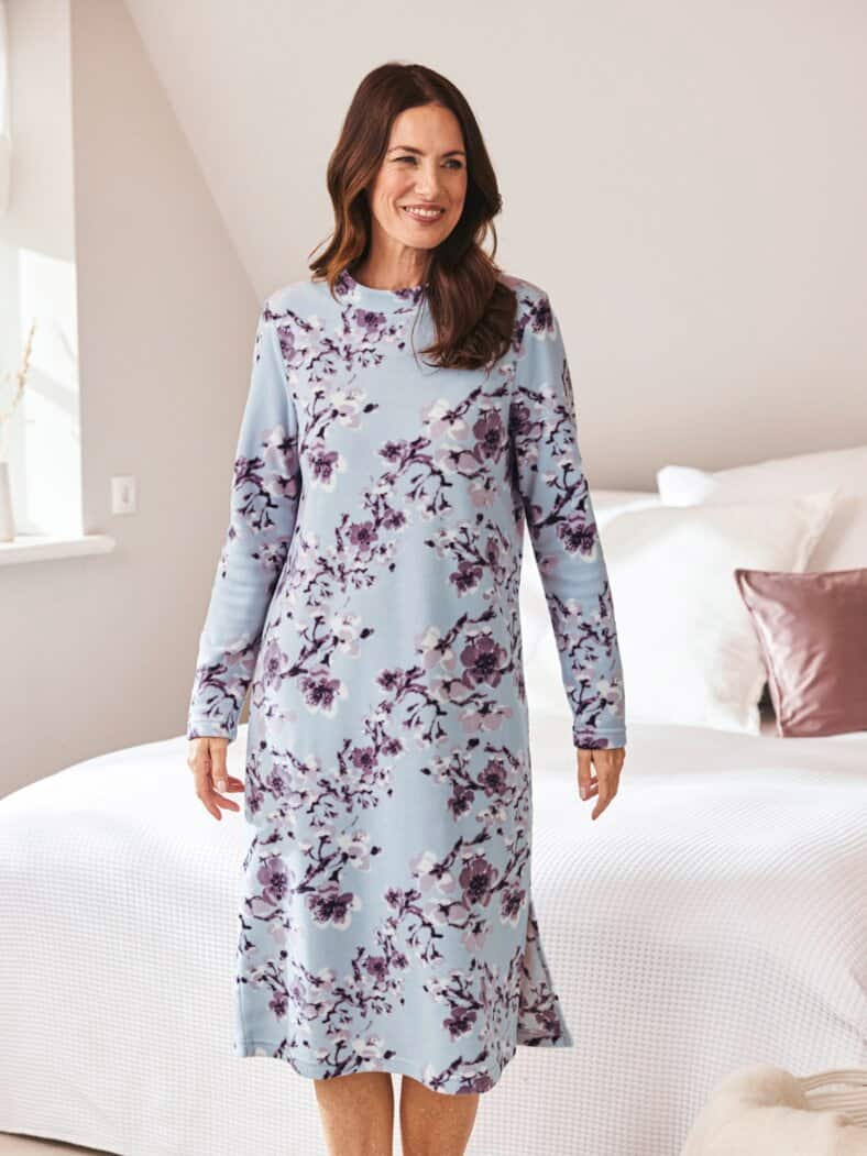 Thermo-Nachtkleid Wintertaum Hellblau