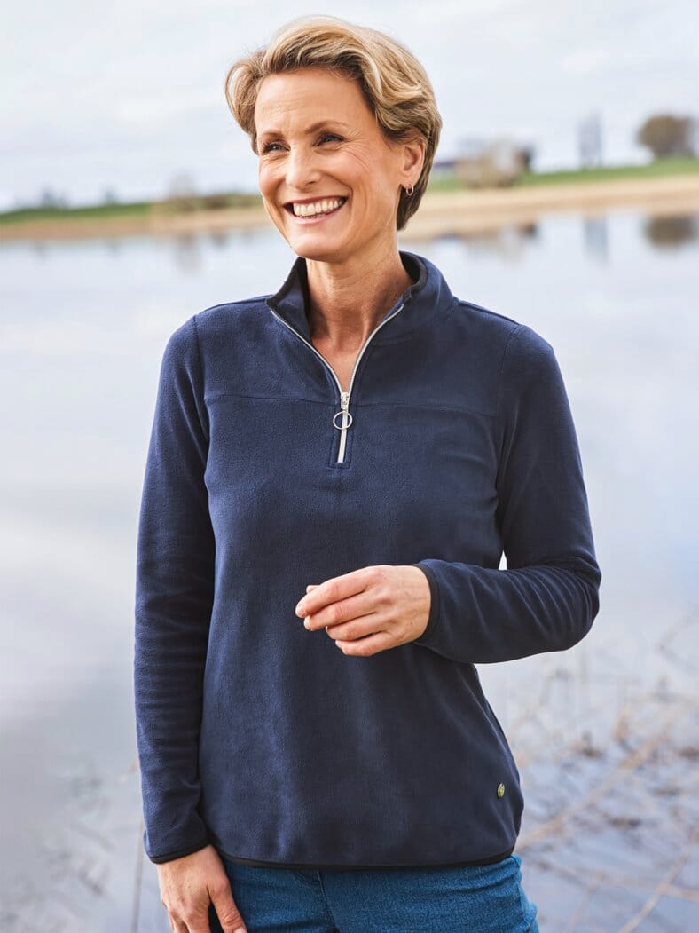 Edel-Fleece Troyer extraleicht Marine