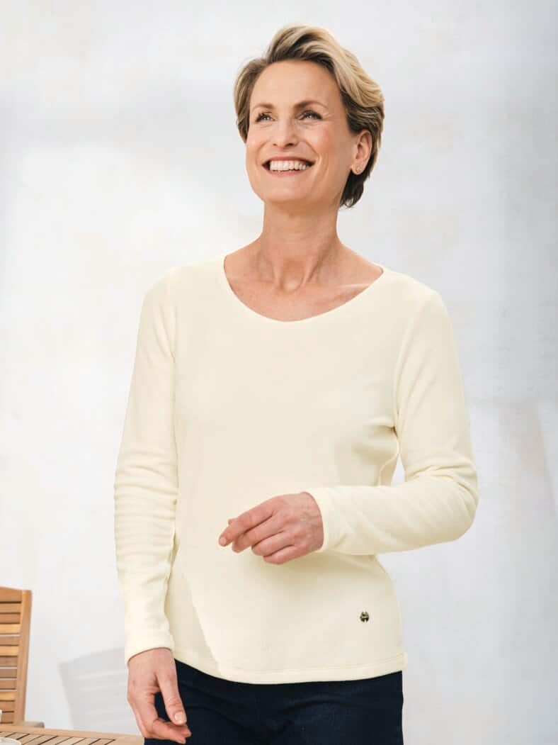 Edel-Fleece Pullover extraleicht offwhite