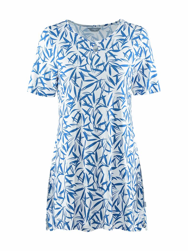 Longshirt Viskose-Jersey Blau gem.