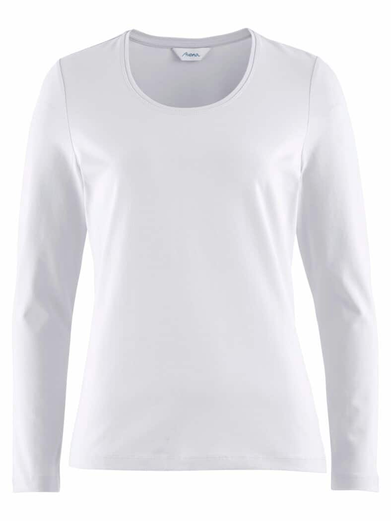 Langarm-Shirt Baumwolle Weiß