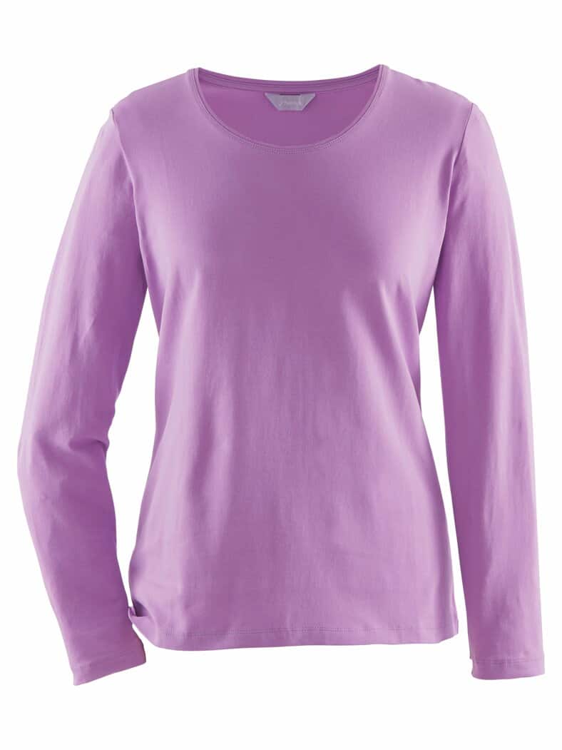 Langarm-Shirt Baumwolle Flieder