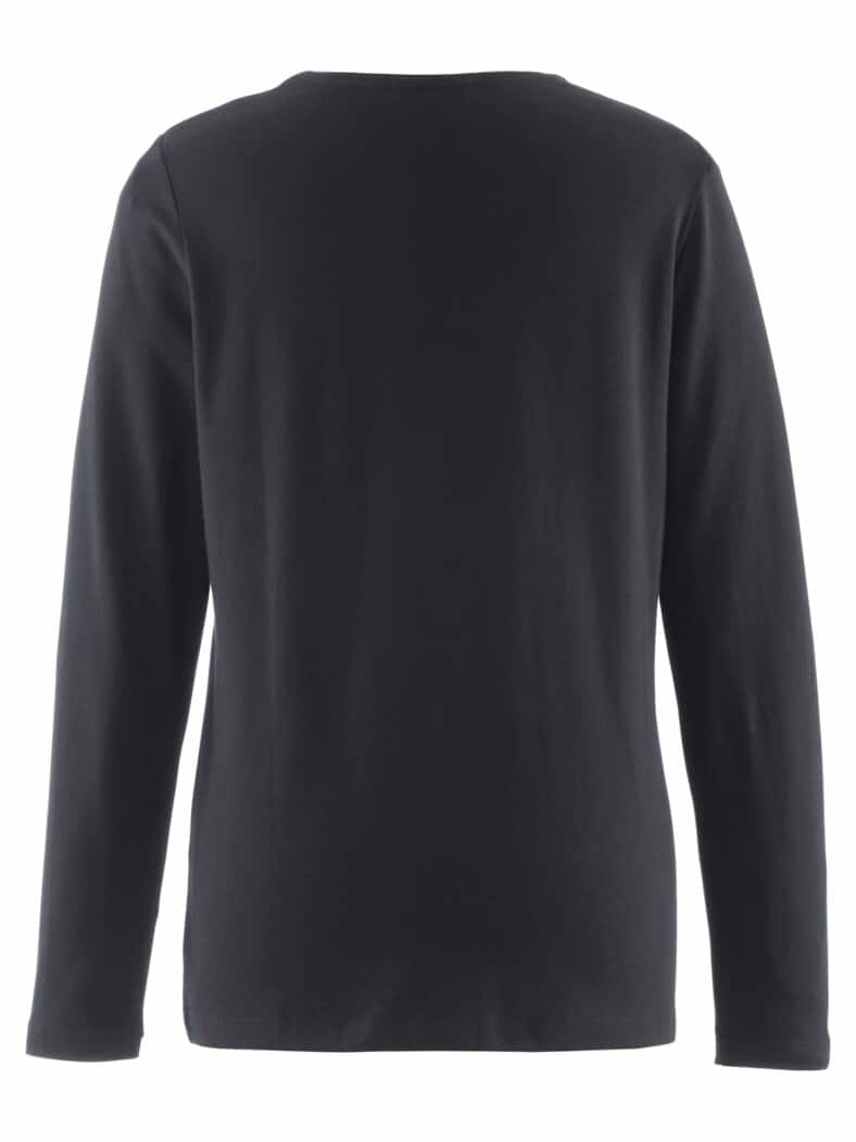 Langarm-Shirt Baumwolle Schwarz