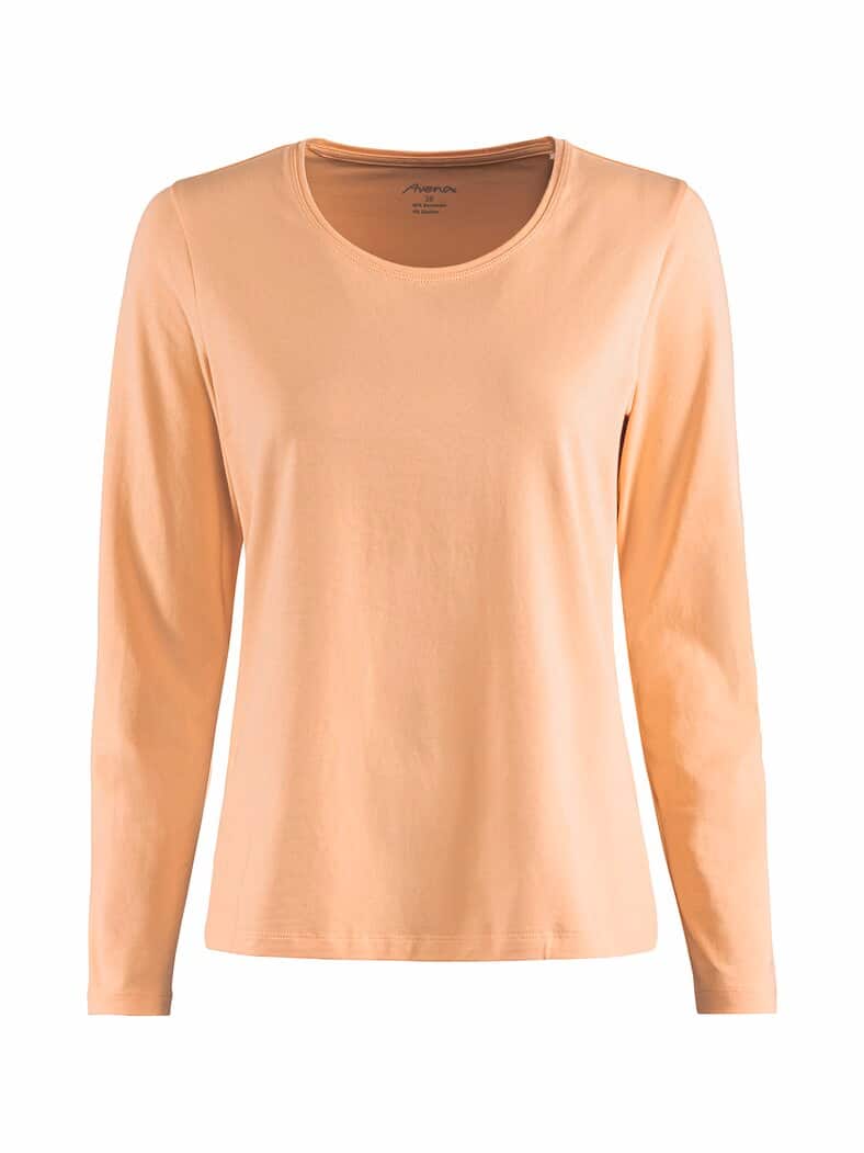 Langarm-Shirt Baumwolle Pfirsich